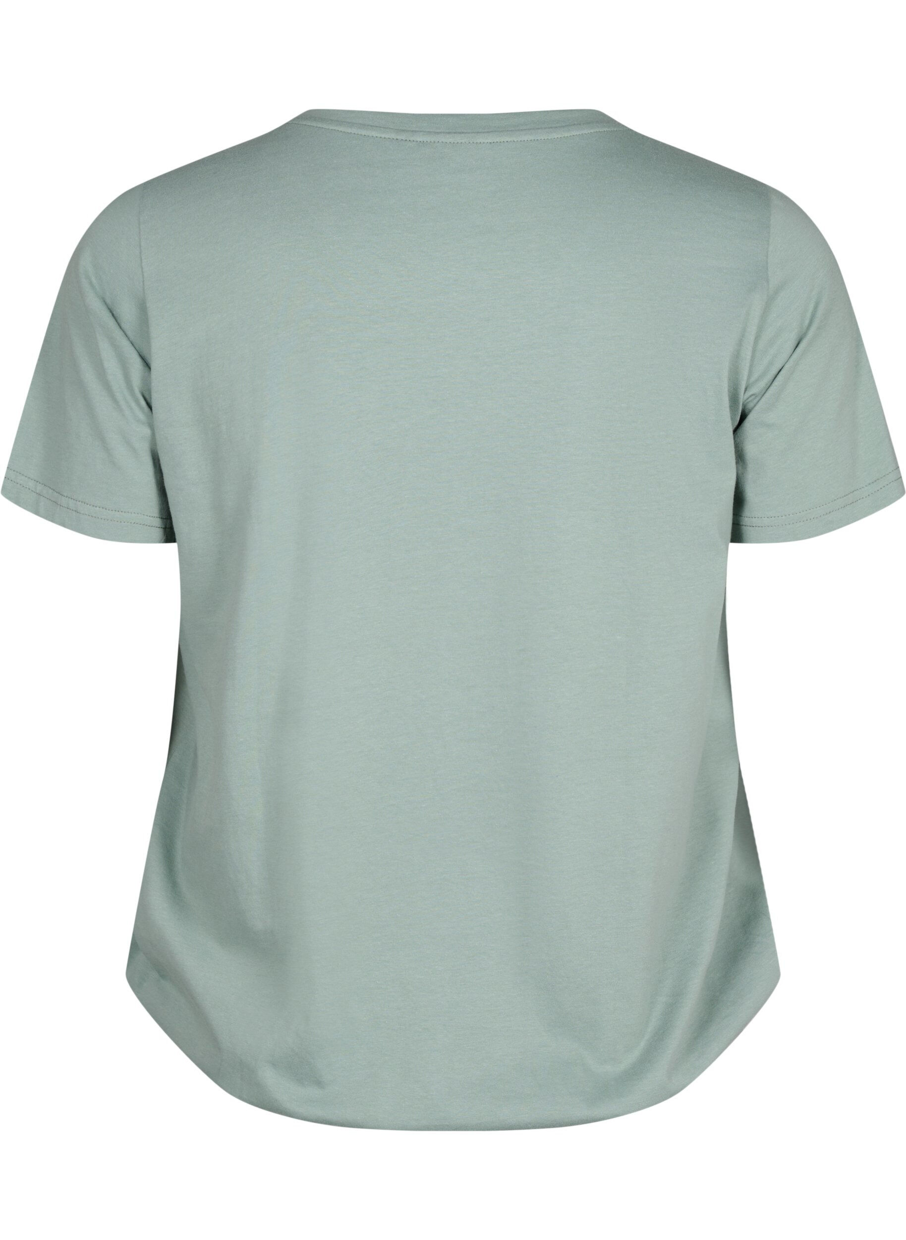 Zizzi Katoenen t-shirt met korte mouwen en elastische rand, Chinois G. W. Live, Packshot image number 1