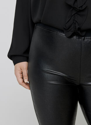 Lange glanzende legging, Black w/glitter, Model image number 1