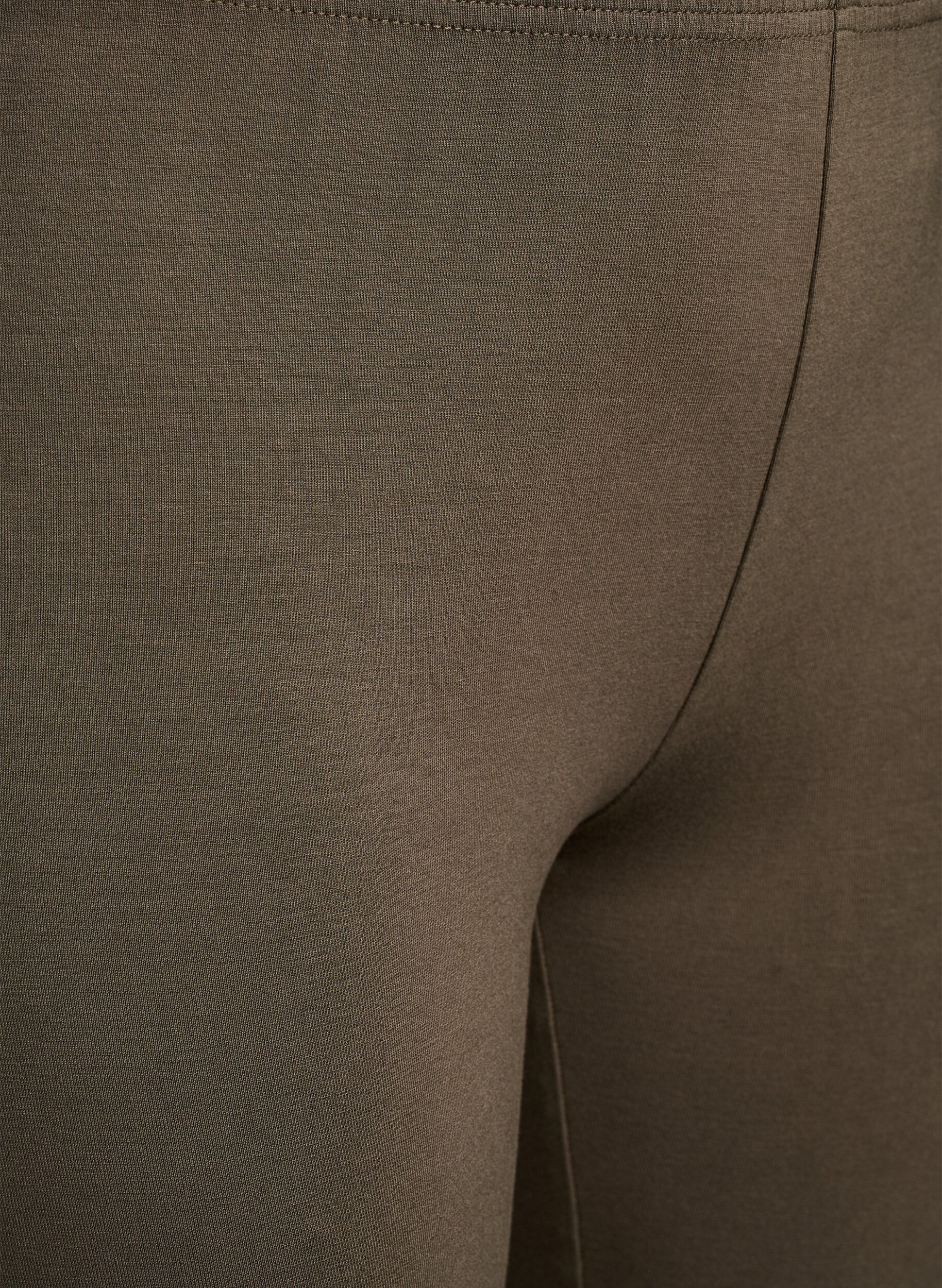 Zizzi Basic 3/4-legging in viscose, Groen, Packshot image number 2