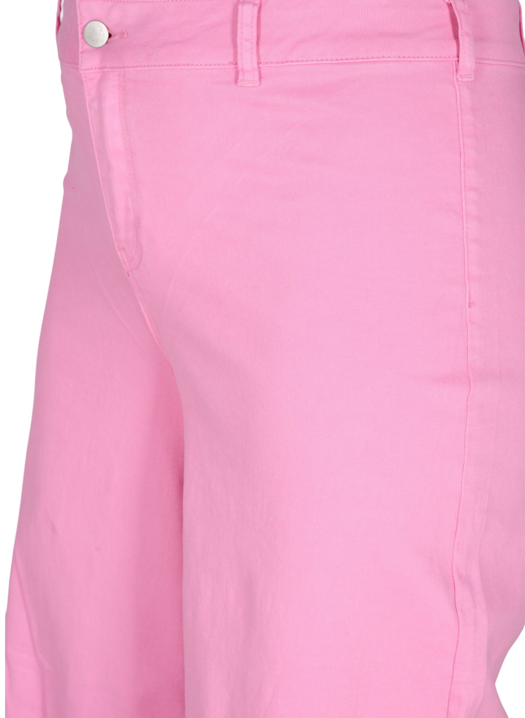 Zizzi Flared jeans met high waist, Roze, Packshot image number 2