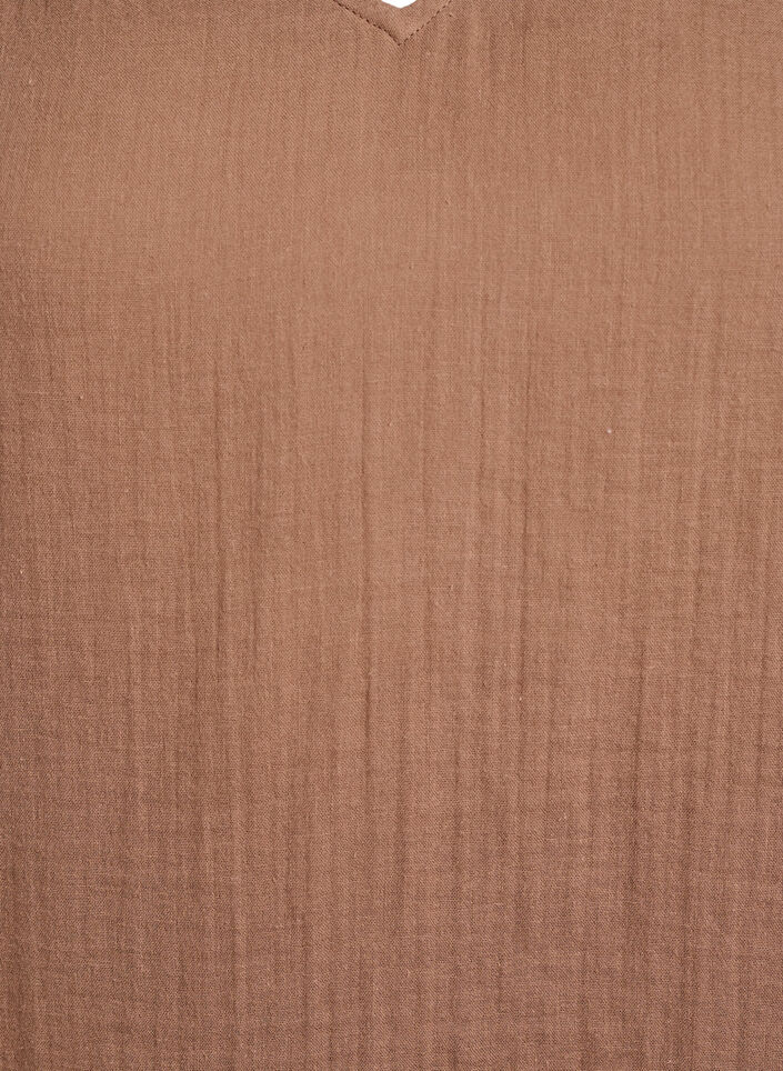 Mouwloze top van katoenen mousseline met ruches, Bruin, Packshot image number 2