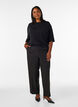 Jersey blouse met halflange ballonmouwen, Zwart, Model image number 1