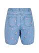 Denimshorts met geborduurde bloemen, Blauw, Packshot image number 1