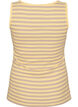 Gestreepte tanktop met een ribstructuur, Geel, Packshot image number 1
