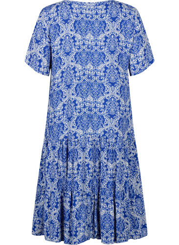 Viscose jurk met print en korte mouwen, S. the web Oriental, Packshot image number 1