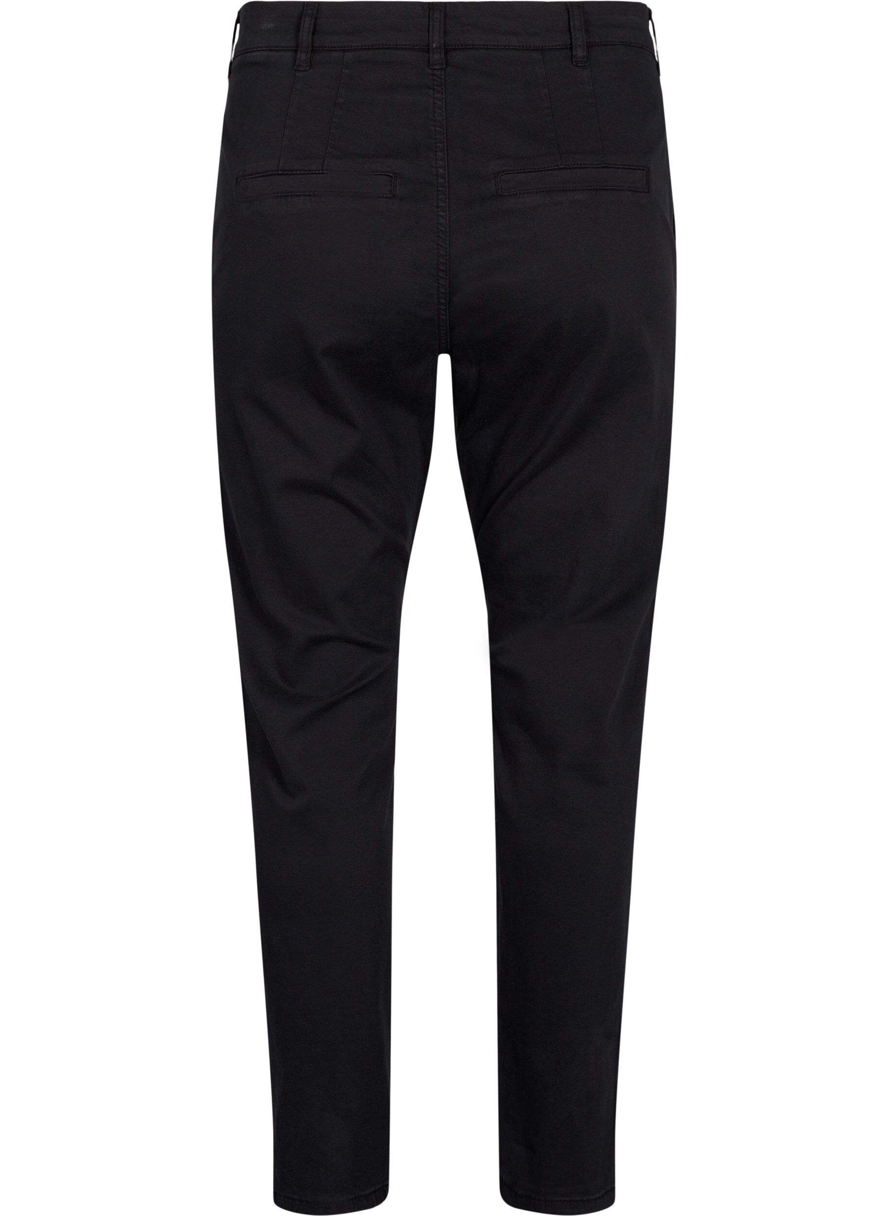 Zizzi Chino's in katoen, Black, Packshot image number 1