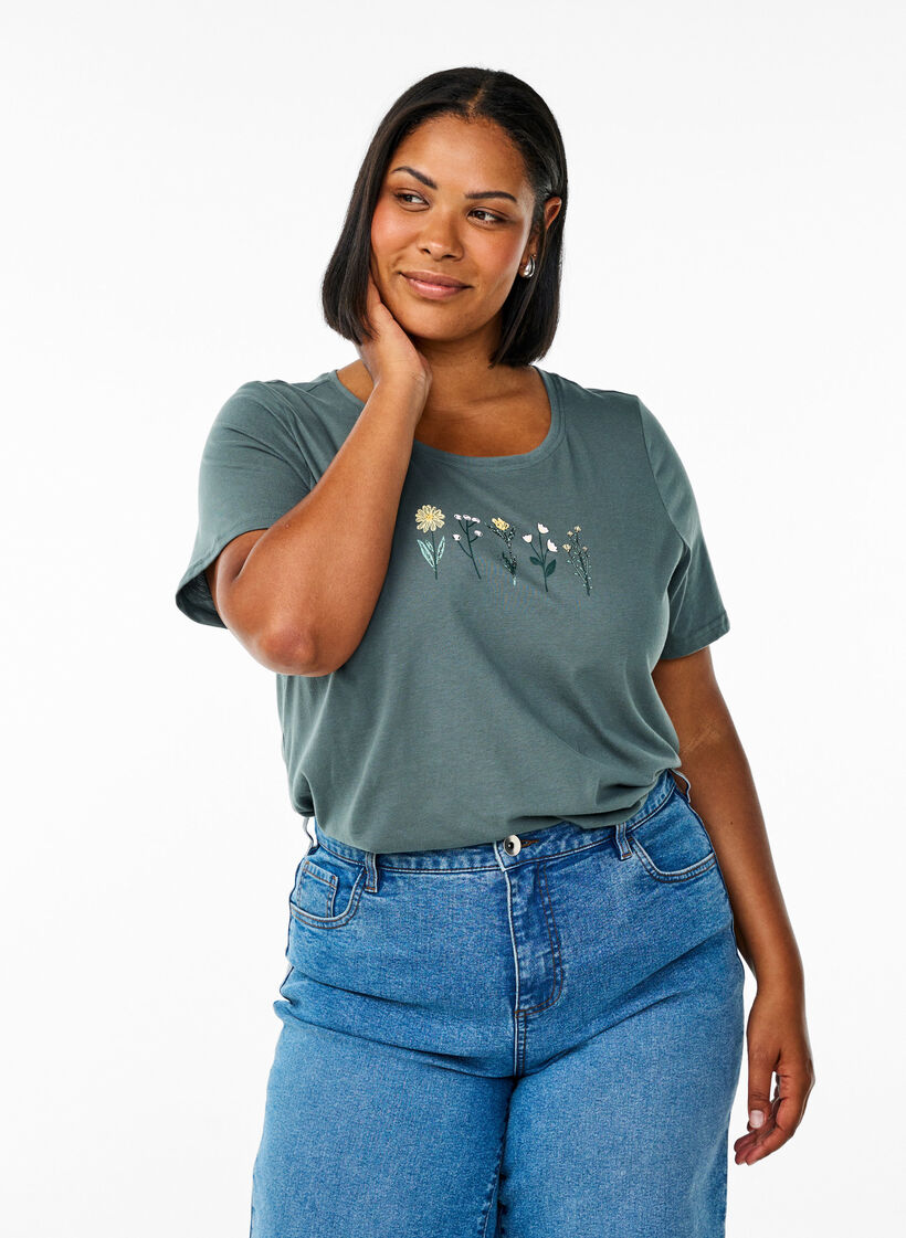 FLASH - T-shirt met motief, Groen, Model image number 0