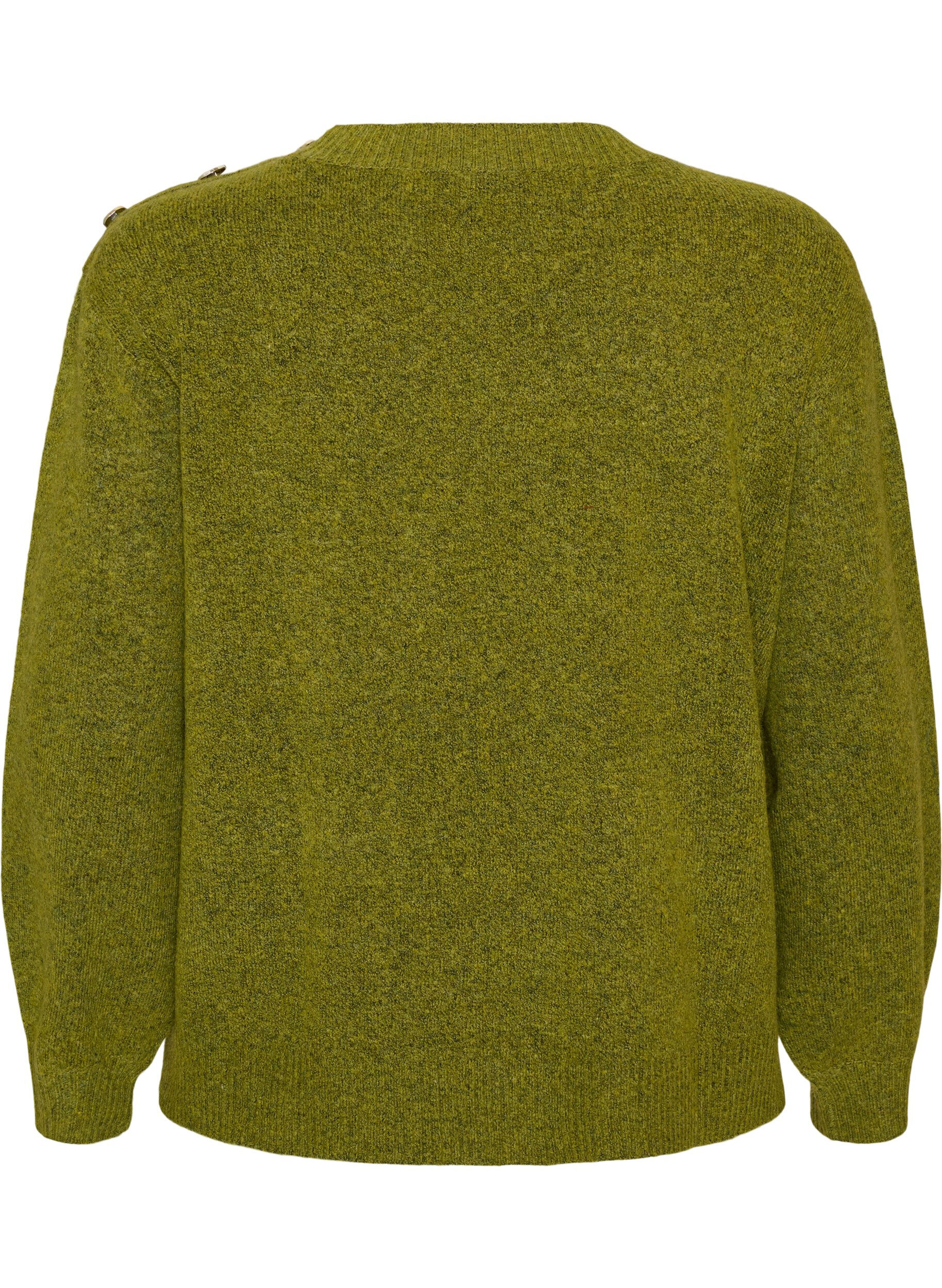 ZizziBreisel blouse met knoopdetail, Groen, Packshot image number 1