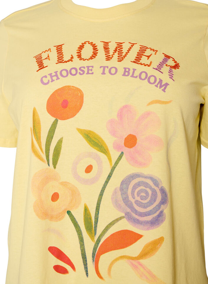 Katoenen T-shirt met print, Geel, Packshot image number 2