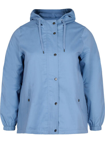 Parka jas met capuchon en steekzakken, Blue Shadow, Packshot image number 0