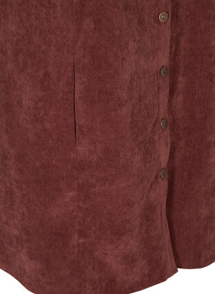 Katoenen jurk van fluweel met knopen, Brown ASS, Packshot image number 3