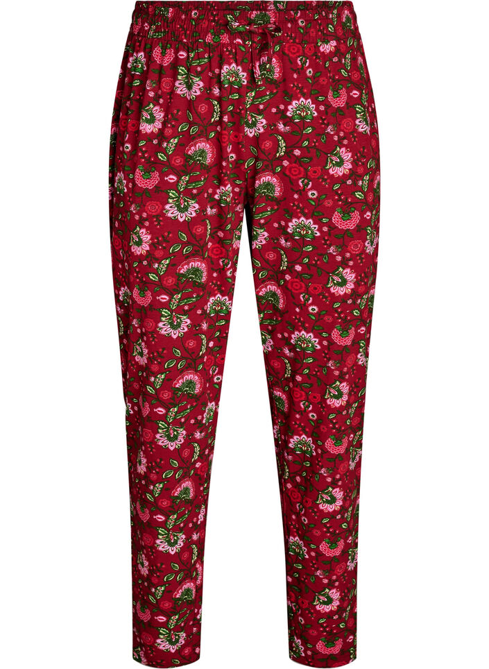 Katoenen pyjamabroek met print, Rood, Packshot image number 0