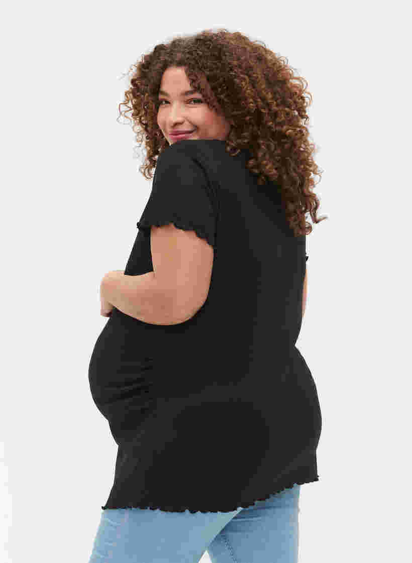 Zwangerschap t-shirt in rib, Black, Model image number 1