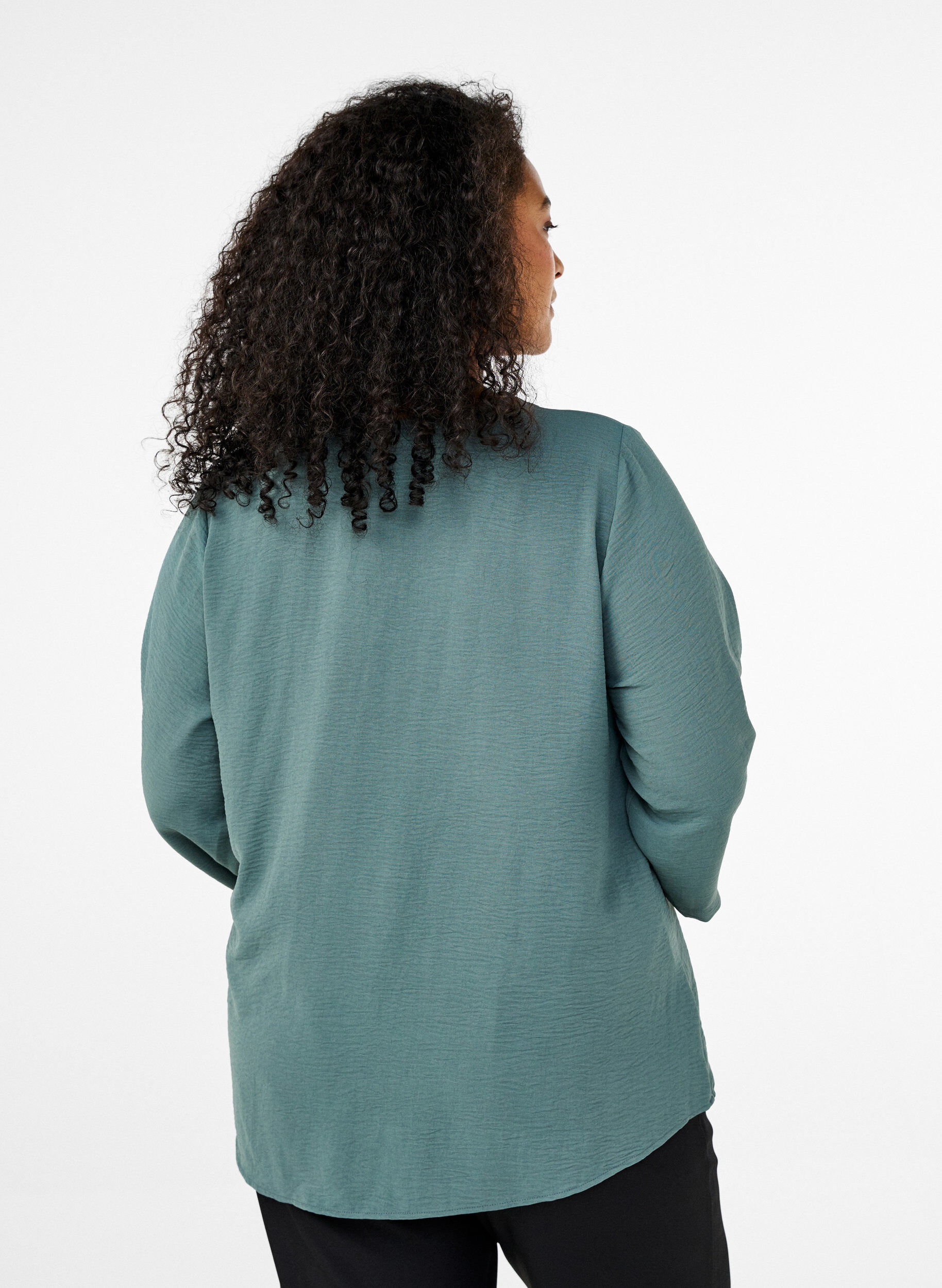 Zizzi FLASH - Blouse met 3/4 mouwen, Groen, Model image number 2