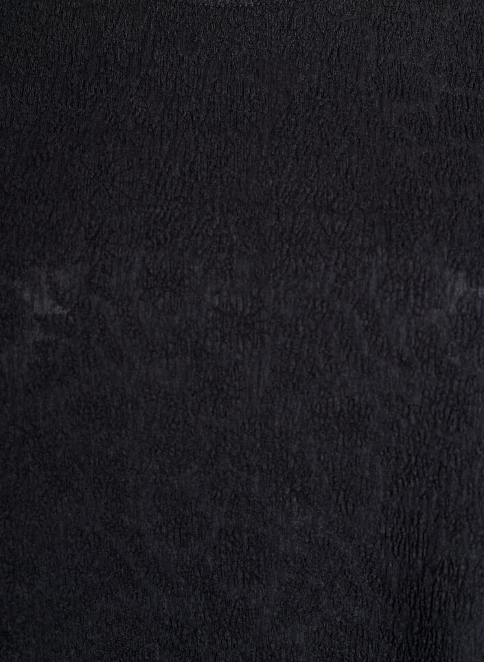 Gestructureerde blouse met korte mouwen, Zwart, Packshot image number 2