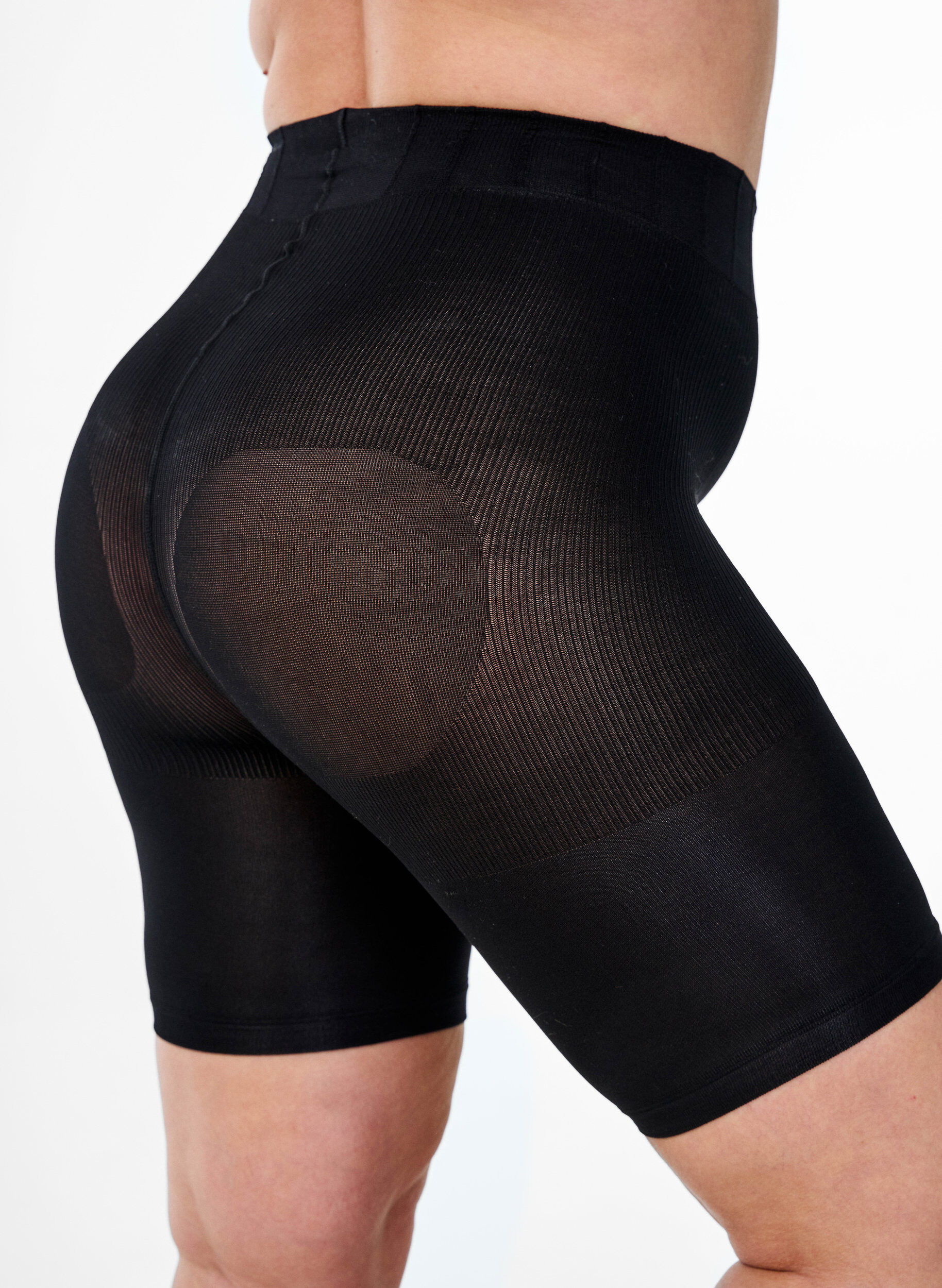 Zizzi 2-pack push-up shorts in 60 denier met shaping effect, Black, Packshot image number 3
