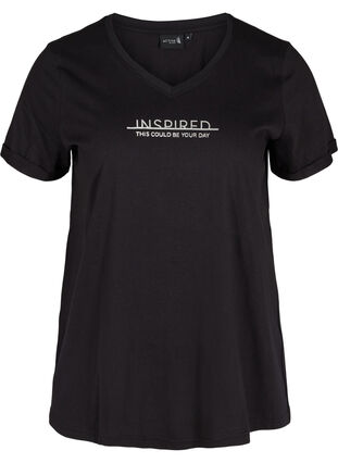 Katoenen sport t-shirt met print, Black Inspired, Packshot image number 0