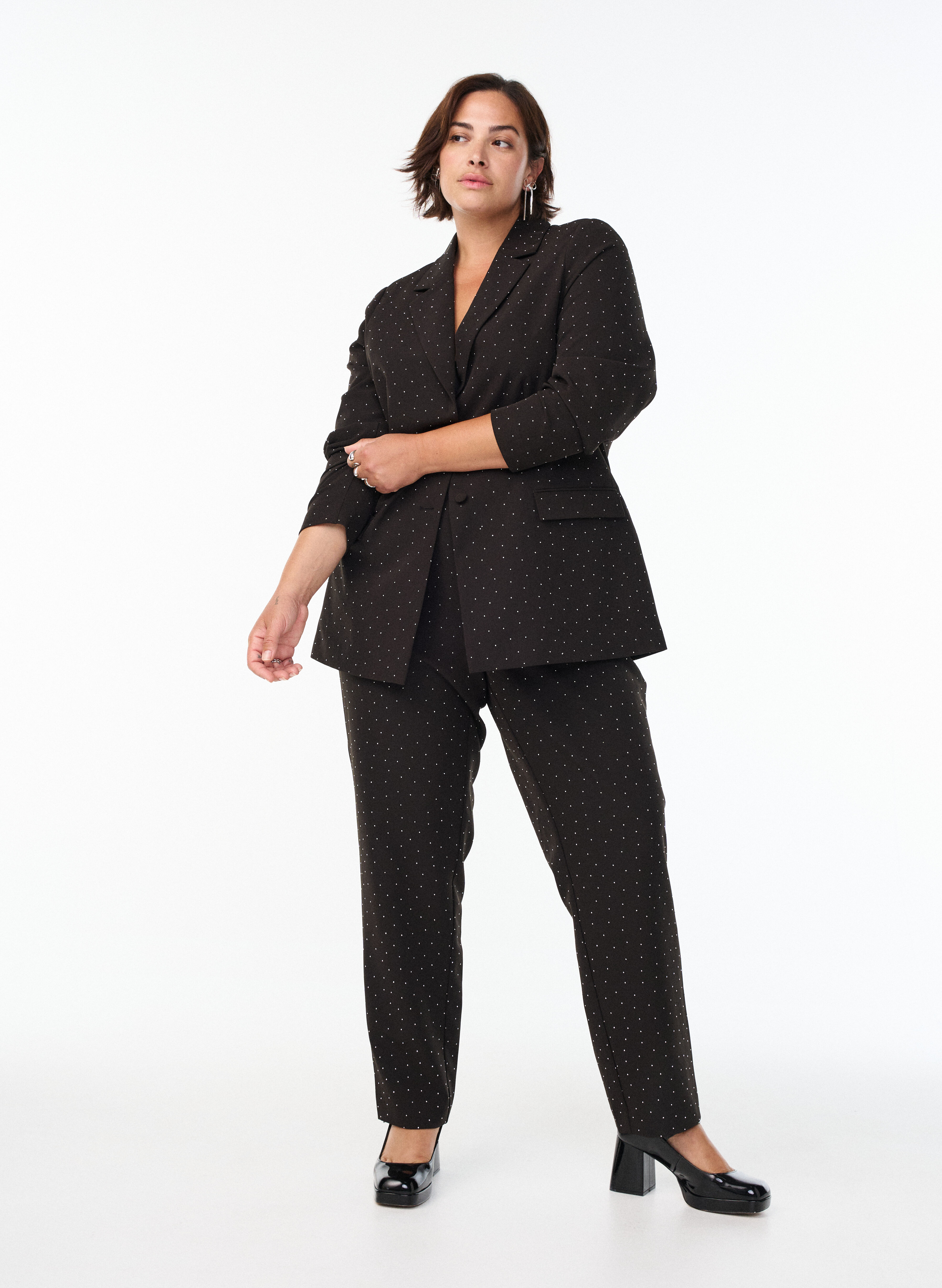 Zizzi Blazer set met strass, , Model