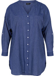 Gestreepte blouse in 100% katoen, Ocean Cavern Stripe