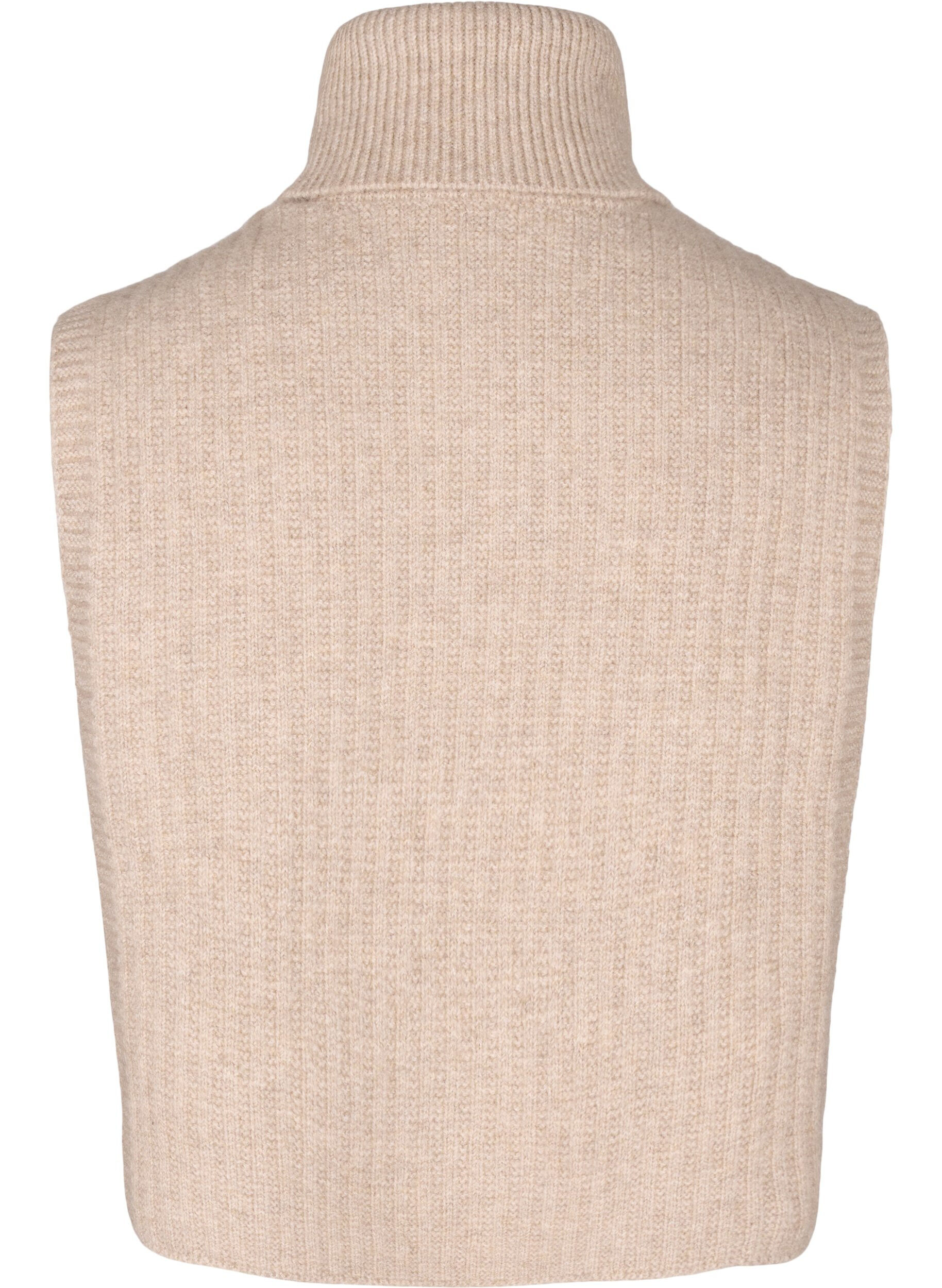 Zizzi Ribgebreide nekwarmer, Silver Mink, Packshot image number 1