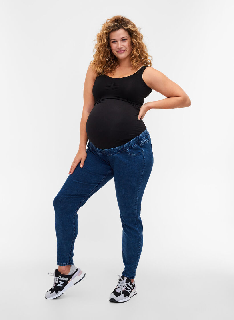 Zwangerschapsjegging met achterzakken, Dark blue, Model image number 2