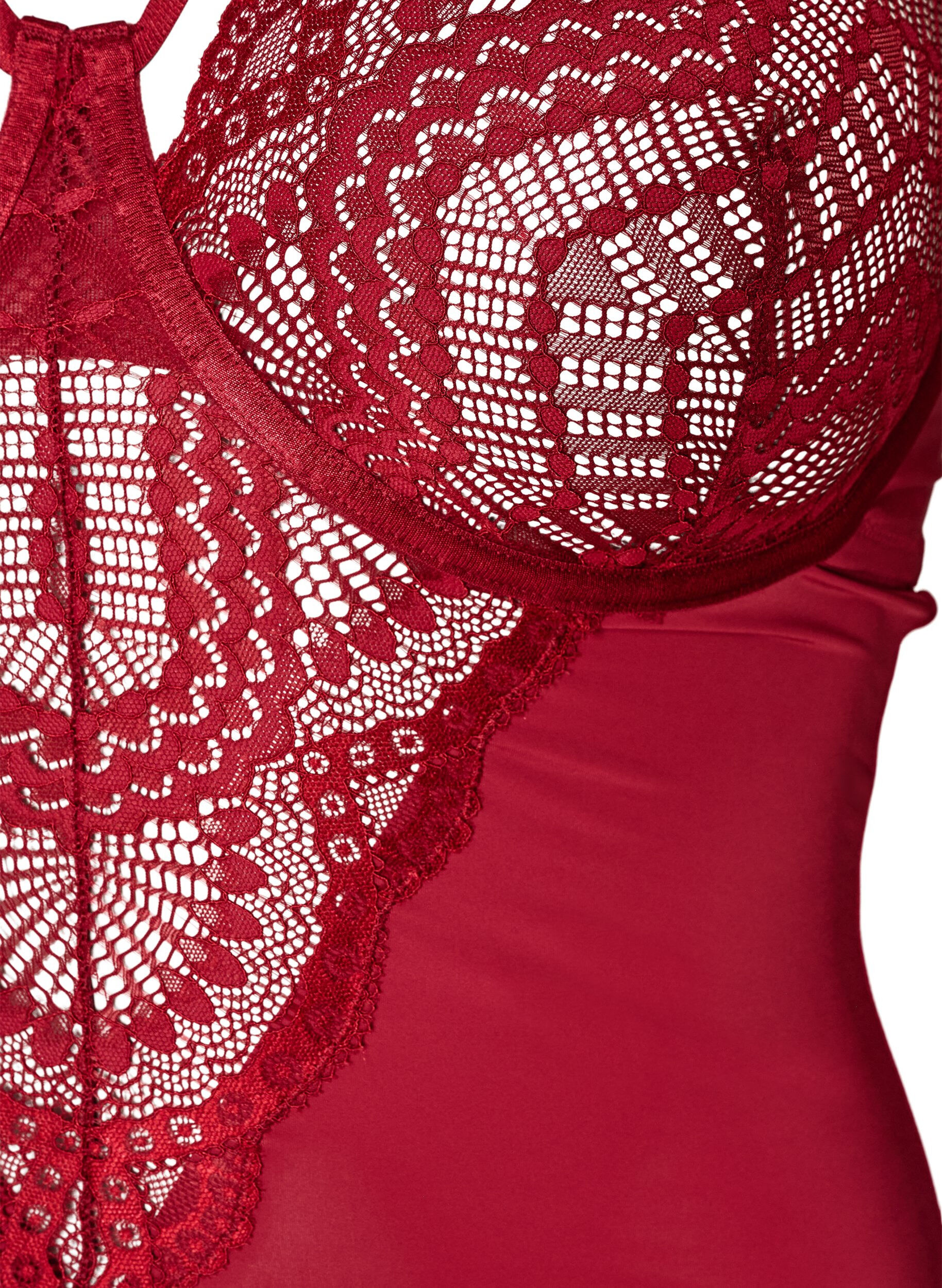 ZizziBody van kant met beugels en bandjesdetails, Rood, Packshot image number 2