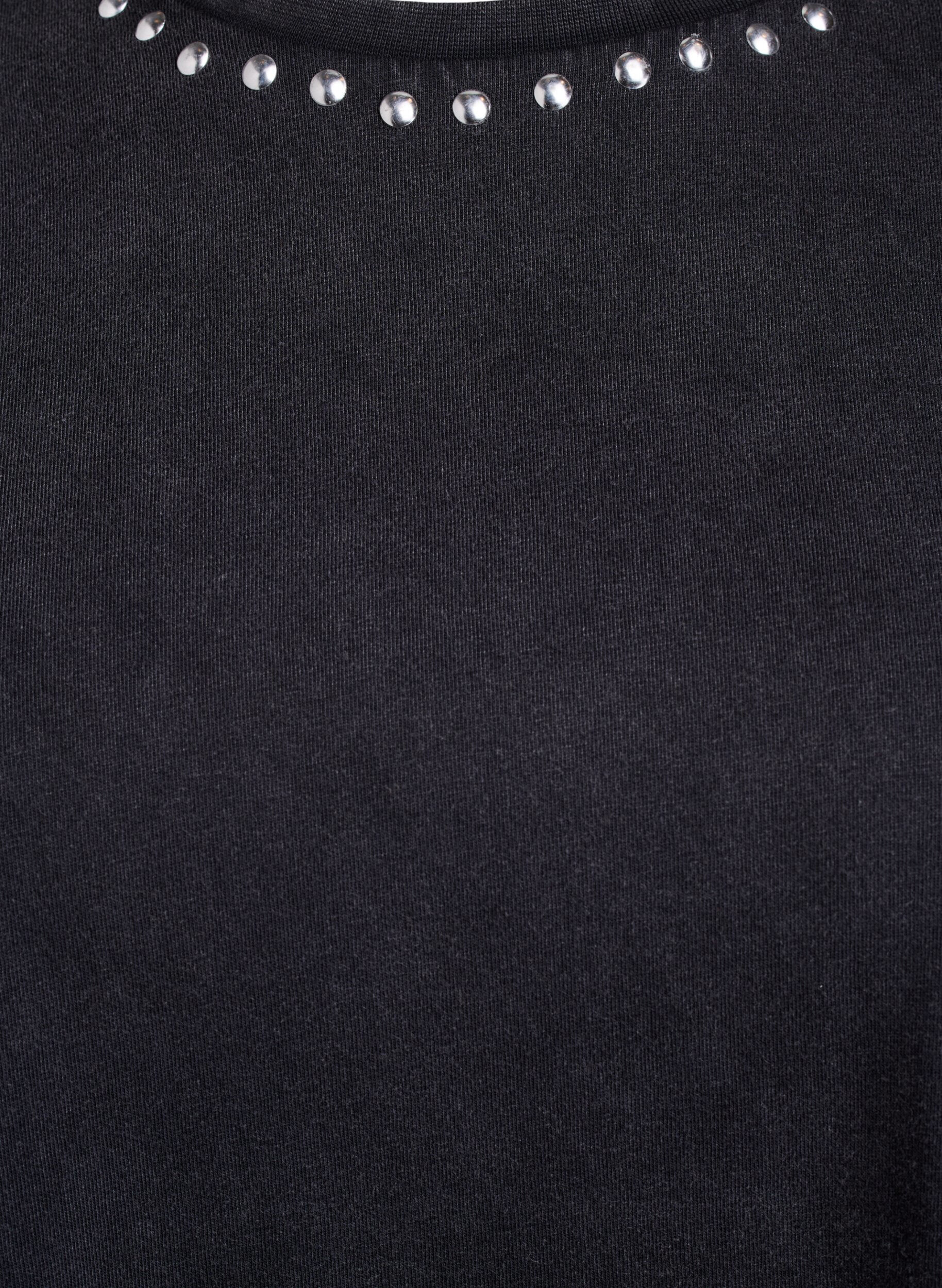 Zizzi Organisch katoenen T-shirt met studs, Grijs, Packshot image number 2