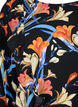 Blouse met lange mouwen en ruches, Black Flower AOP, Packshot image number 2