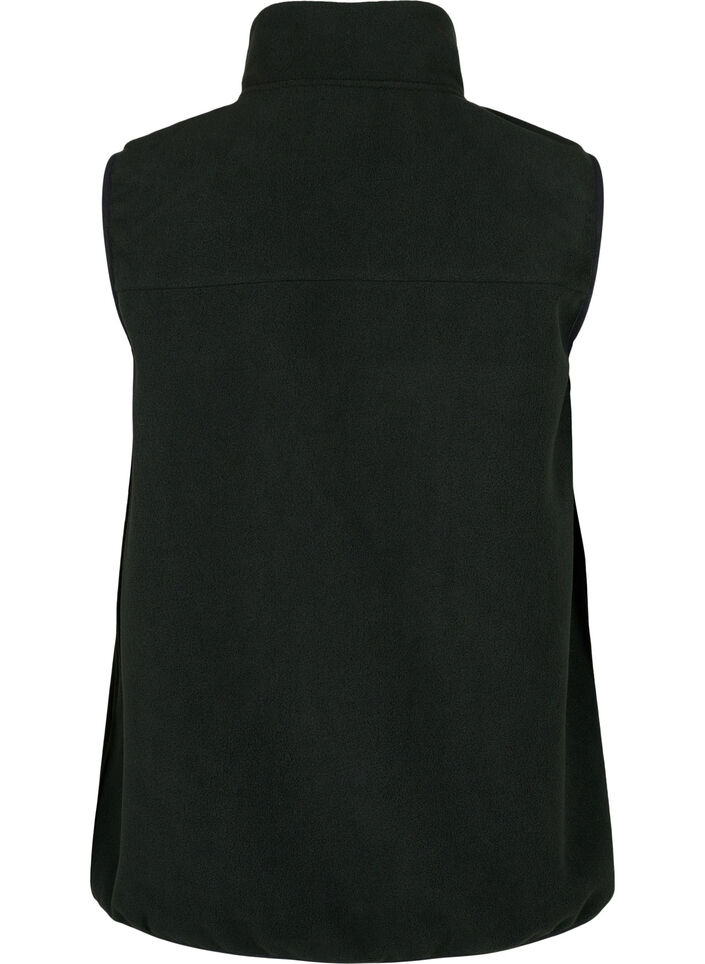 Fleece vest met zakken, Zwart, Packshot image number 1