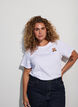 T-shirt van biologisch katoen met teddybeermotief, Wit, Model image number 3