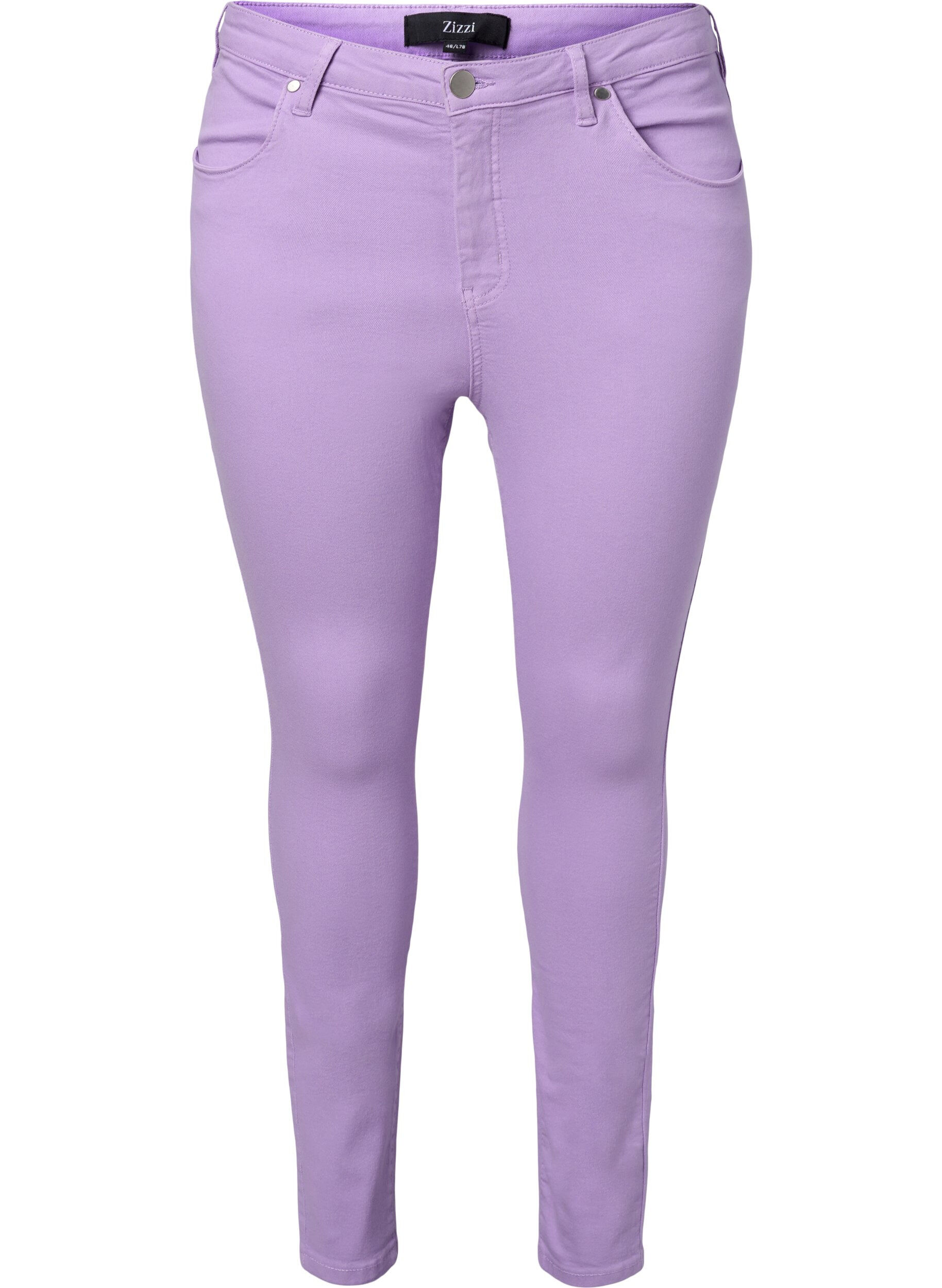 Zizzi Amy jeans met hoge taille en super slanke pasvorm, Lavender, Packshot image number 0