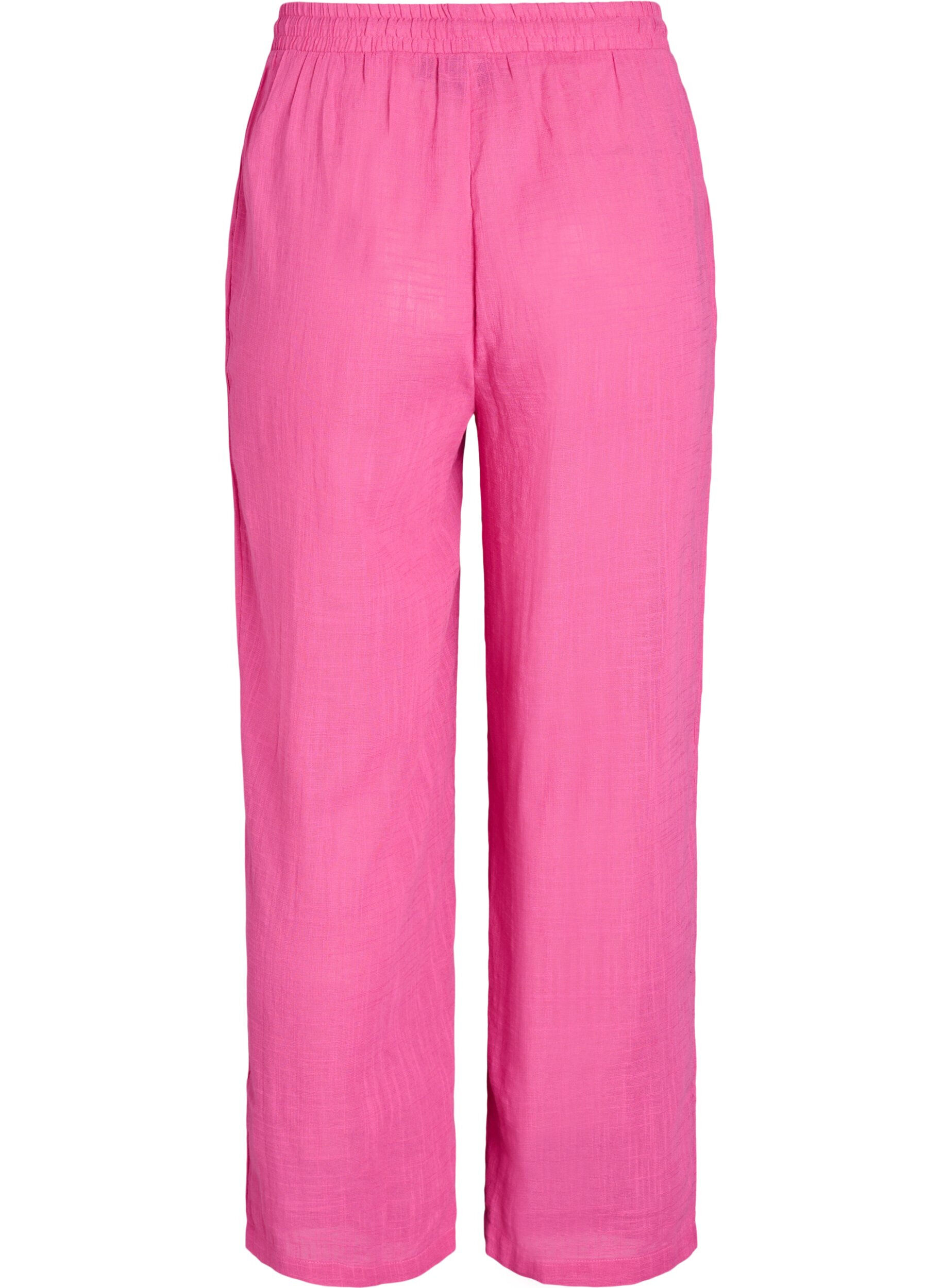 Zizzi FLASH - Broek met rechte pijpen en een hoge taille, Roze, Packshot image number 1