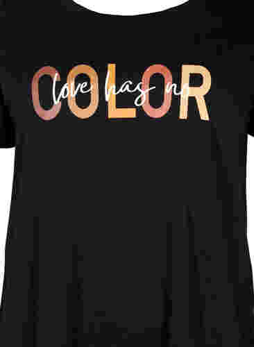 T-shirt in katoen met opdruk, Black COLOR, Packshot image number 2