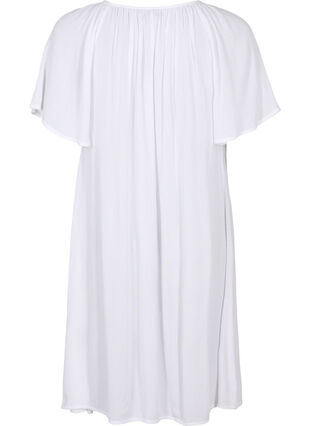 Viscose jurk met korte mouwen, Bright White, Packshot image number 1