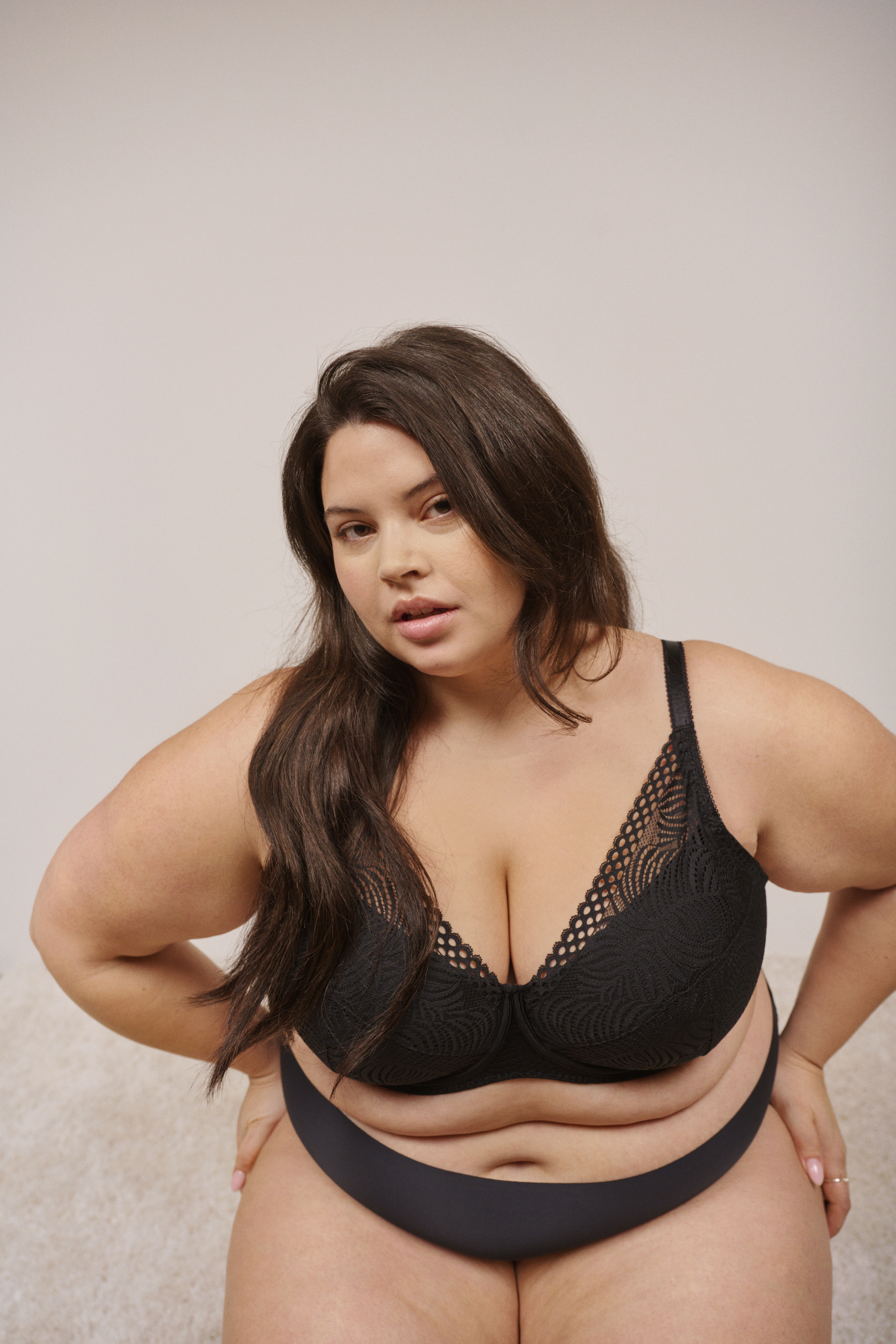 ZizziElegante zwarte lingerielook, , Model
