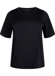 T-shirt in modalmix, Zwart