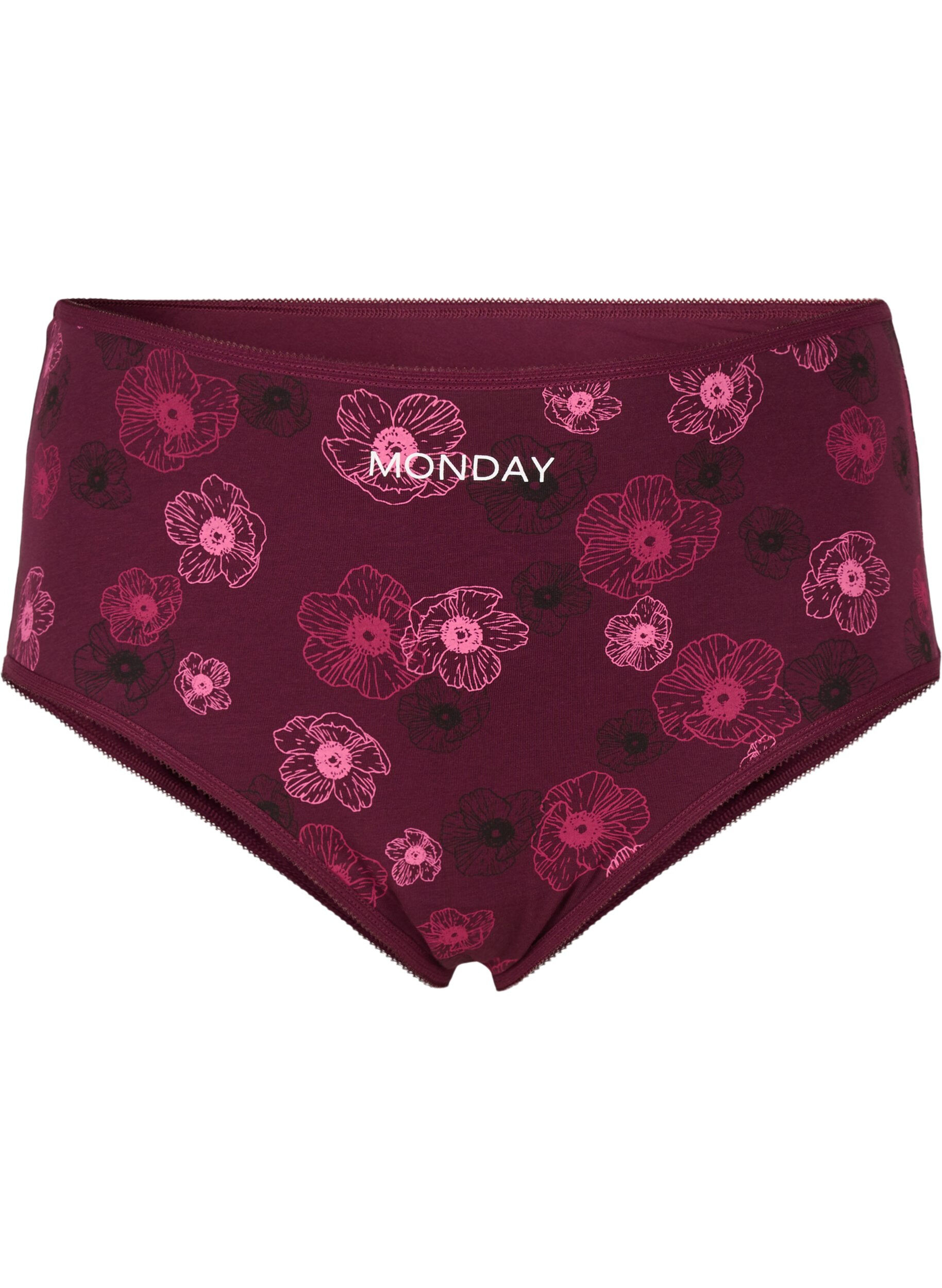Zizzi 7-pack hipsterslip met normale taille, Donker Bordeaux, Packshot image number 2