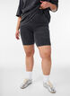 Strakke jersey shorts met een gewassen effect, Zwart, Model image number 3