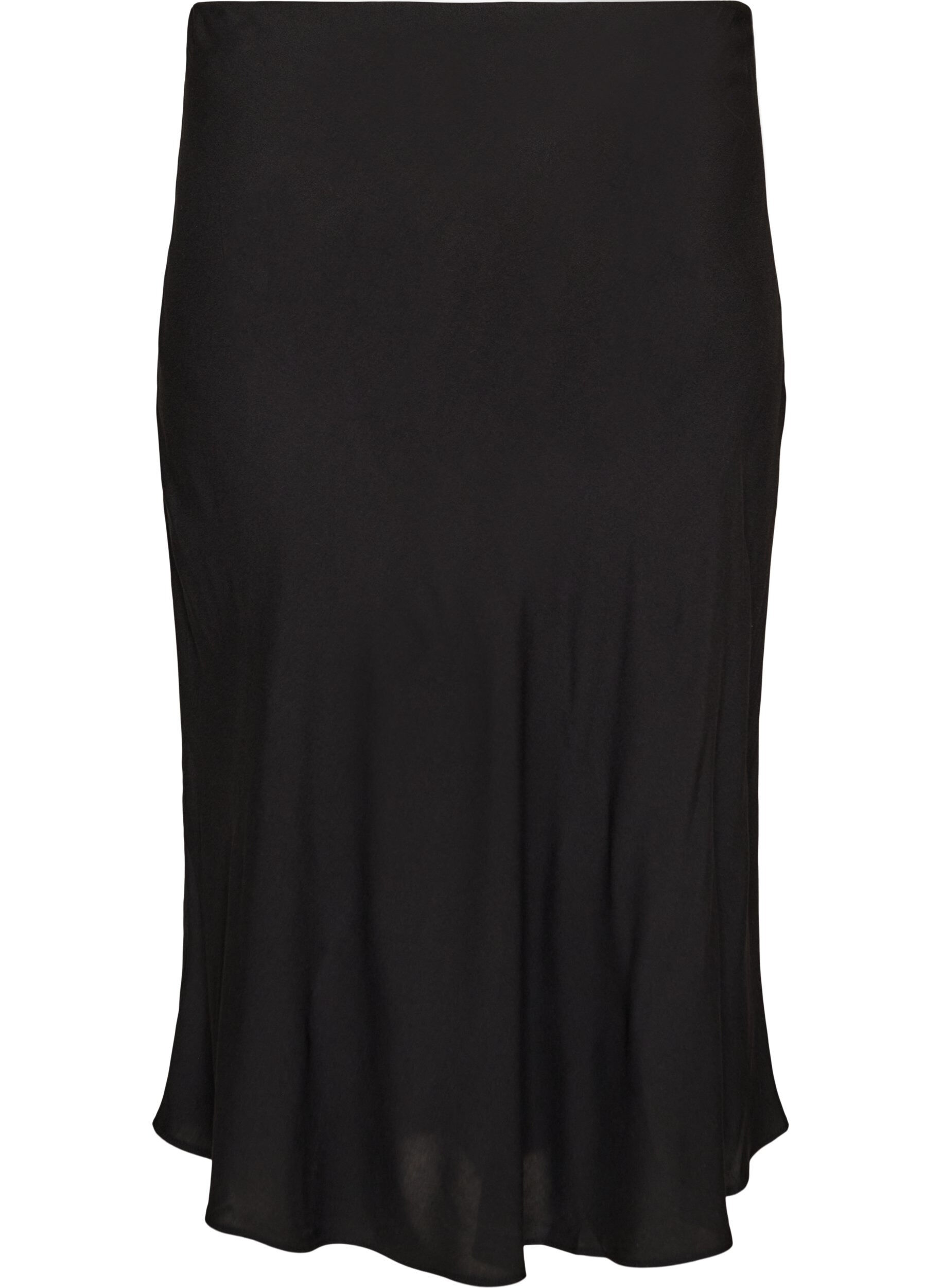 ZizziViscose rok met een elastische taille, Zwart, Packshot image number 1