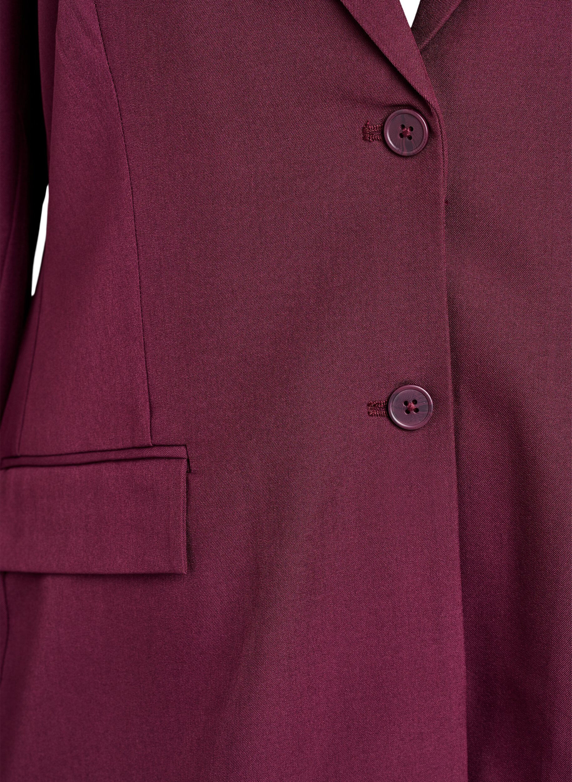 Zizzi FLASH - Blazer met zakken en splitjes, Donker Bordeaux, Packshot image number 2
