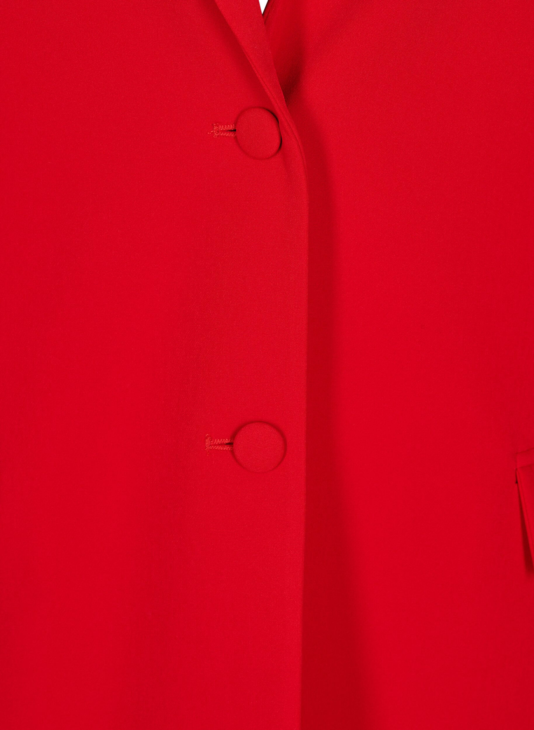 Zizzi Klassieke blazer met knoopsluiting, Rood, Packshot image number 2