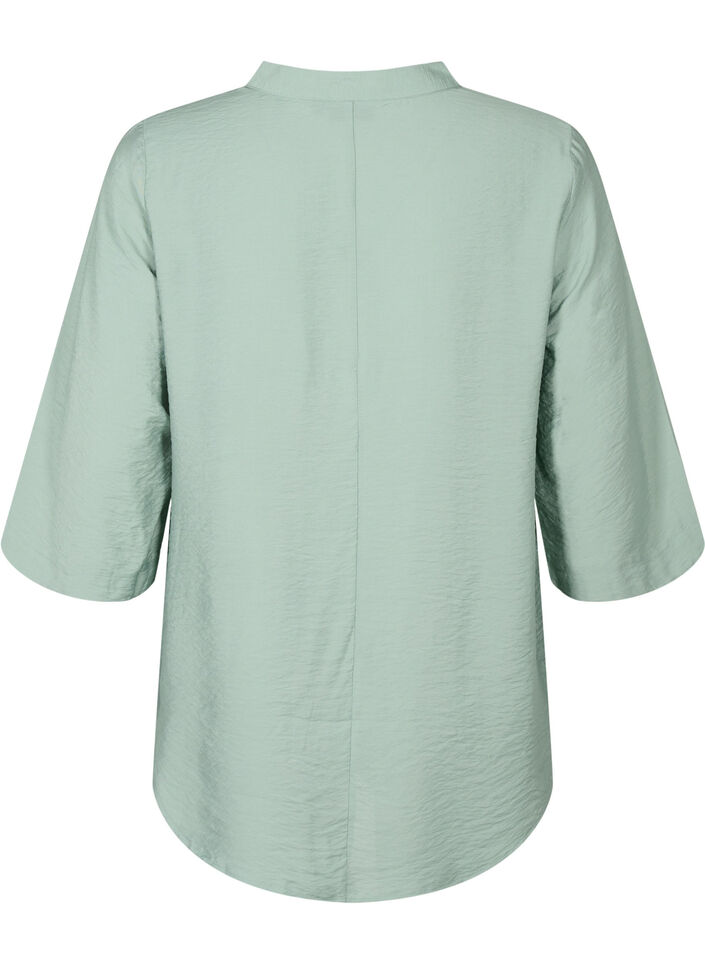 Gekleurde blouse met 3/4 mouwen, Chinois Green, Packshot image number 1