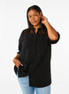 Lang viscose shirt met kanten detail, Black, Model image number 0