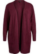 Geribd gebreid vest met zakken, Donker Bordeaux, Packshot image number 0