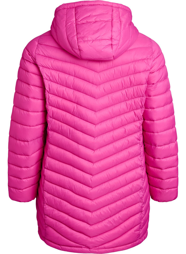 Lichtgewicht jas met zakken en een afneembare capuchon, Roze, Packshot image number 1