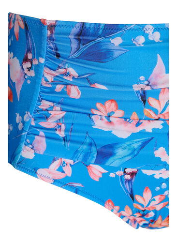 Bikinibroekje met extra hoge taille en print, Bright Blue Print, Packshot image number 2