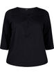 Katoenen blouse met 3/4 mouwen, Black, Packshot image number 0