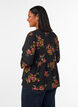 Blouse met lange mouwen en bloemenprint, Zwart, Model image number 2