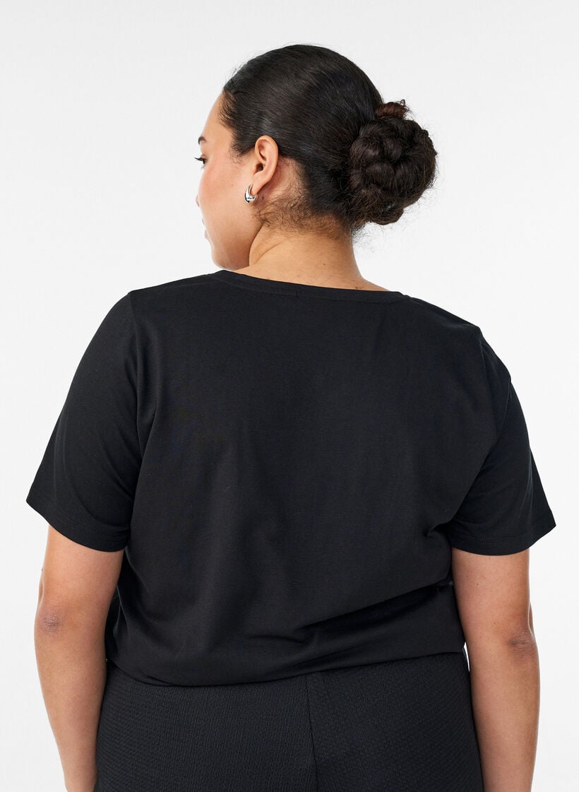 T-shirt met motief, Zwart, Model image number 2