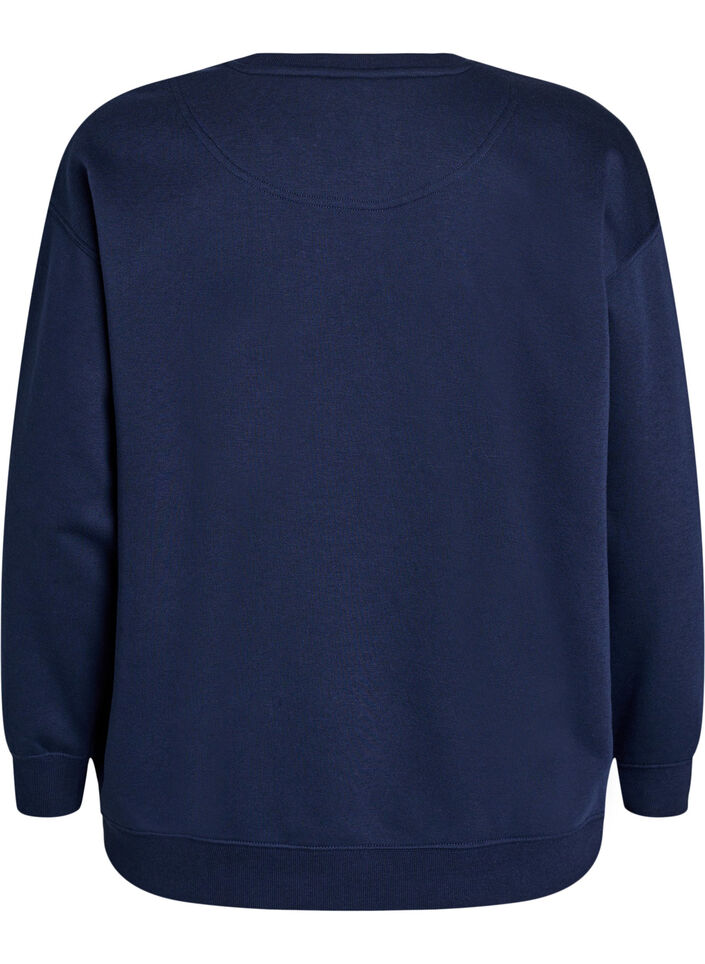 Sportief sweatshirt met print, Blauw, Packshot image number 1
